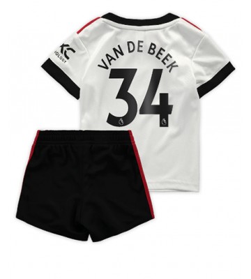 Manchester United Donny van de Beek #34 Bortedraktsett Barn 2022-23 Kortermet (+ Korte bukser)